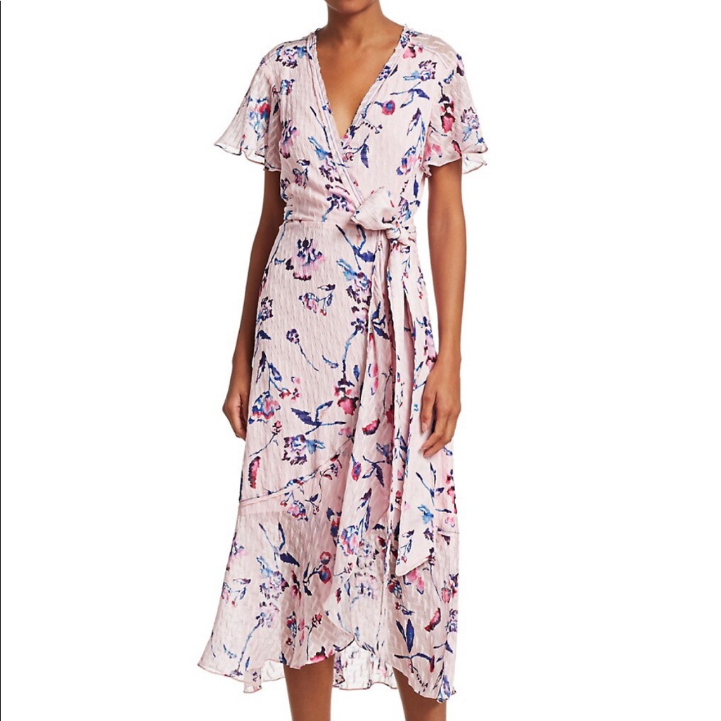 Tanya Taylor Blaire Wrap Dress In Pink, Size 0